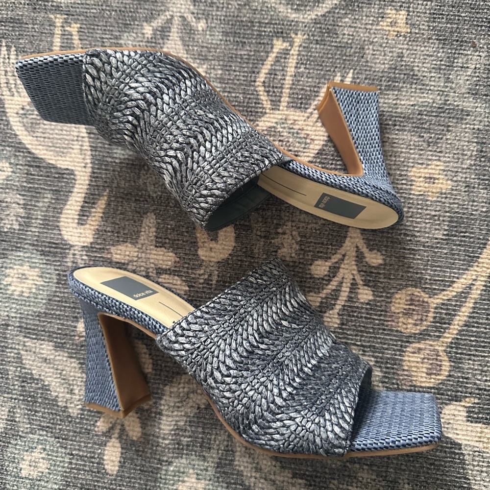 Dolce Vita Novis Sandal heels in blue woven material - Picture 5 of 9